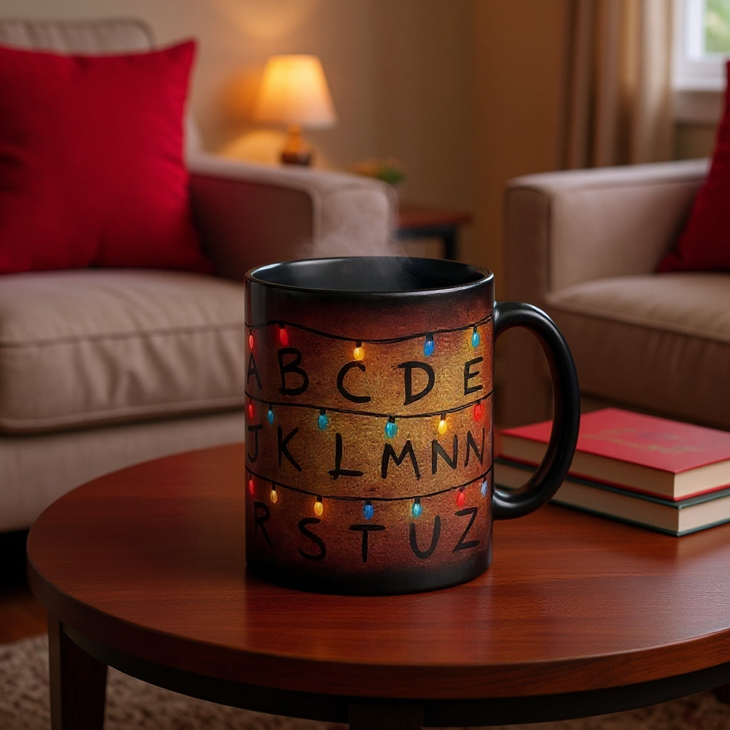 Soulora™ Magic Retro Alphabet Light-Up Mug – Four-Sided Heat Reactive Cup