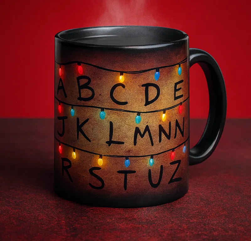 Soulora™ Magic Retro Alphabet Light-Up Mug – Four-Sided Heat Reactive Cup
