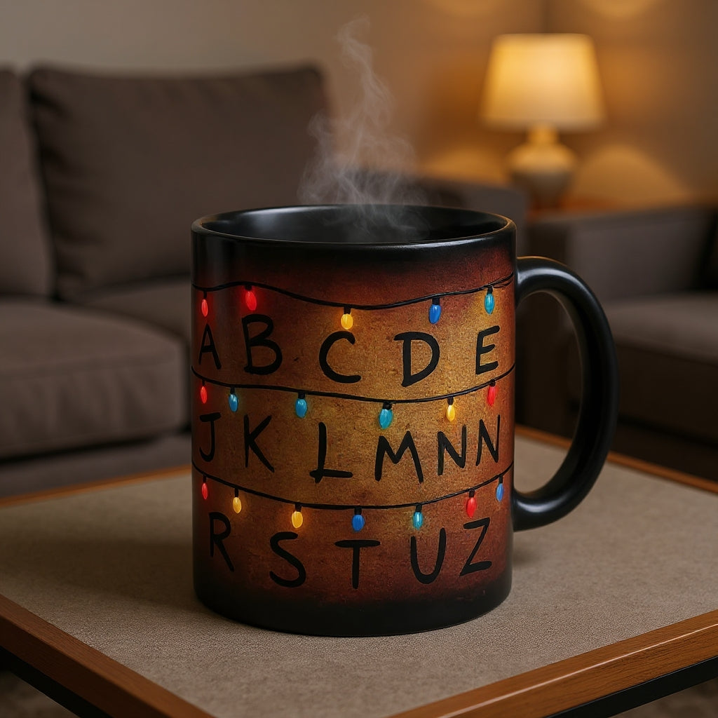 Soulora™ Magic Retro Alphabet Light-Up Mug – Four-Sided Heat Reactive Cup