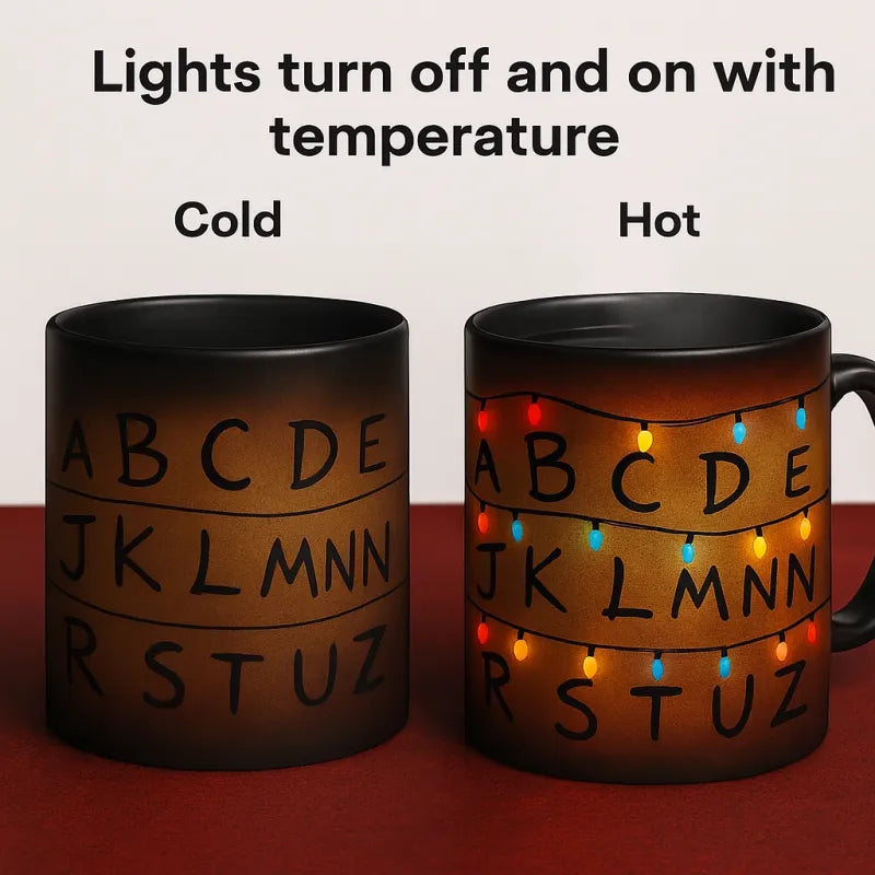 Soulora™ Magic Retro Alphabet Light-Up Mug – Four-Sided Heat Reactive Cup