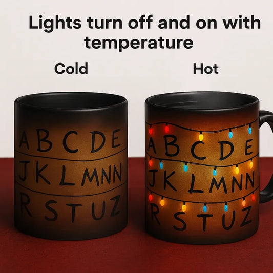 Soulora™ Magic Retro Alphabet Light-Up Mug – Four-Sided Heat Reactive Cup